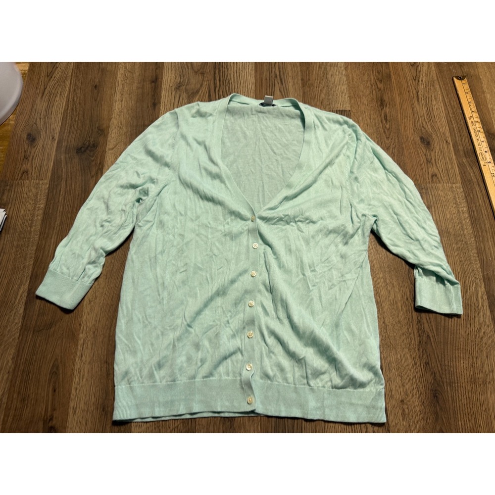 Old Navy Cardigan Womens Size XL Mint Green Sweater V-Neck 3/4 Sleeve Button Up
